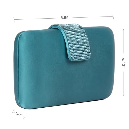 Image of Satin Rhinestones Evening Bags Party Bridal Clutch Purse For Women Prom Clutch