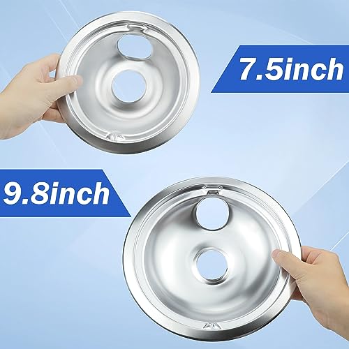 Compare Chrome Range Drip Pans compatible with GE, Hotpoint and Kenmore