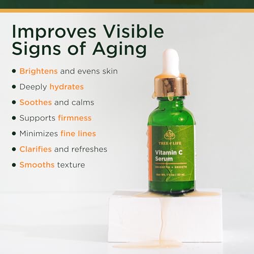 Tree of Life Beauty Vitamin C Skin Care Set, Skin Brightening Face Oil for Dark and Age Spots, Facial Serums for Dry and Sensitive Skin with Hyaluronic Acid & Vitamin E for Soft Smooth Skin, 1 Fl Oz - Image 5