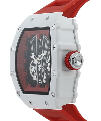 Image of Havoc Craft Men's Luxury Sports Watch 30M Waterproof Tonneau Chronograph | Analog Quartz Wristwatch with Time & Day Function | Premium Square Dial, Shock-Resistant & Anti-Magnetic Silicone Strap