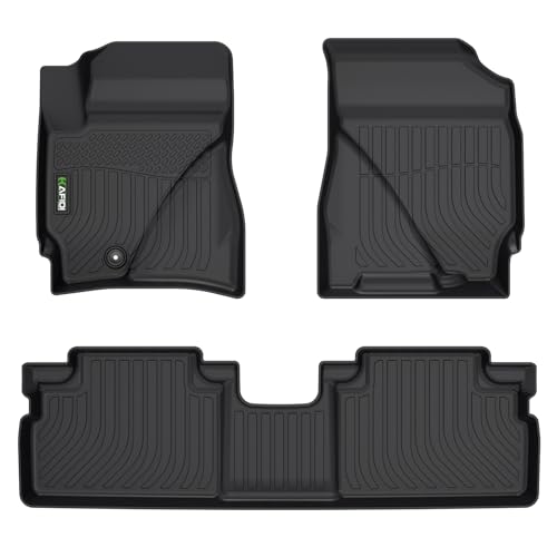 Image of HAFIDI Floor Mats Fit for 2009-2012 Ford Escape for Mazda Tribute & Mercury Mariner 2009-2011 All Weather Protection TPE Car Floor Liners, Fits 1st & 2nd Row Full Set Custom Accessories, Black