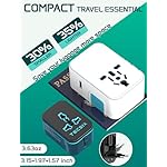 Universal Travel Adapter Worldwide, TECSIX European Travel Plug Adapter with 2 USB C, 2 USB A and Multi AC Outlets, International Power Converter for EU US UK AUS 200+ Countries Type A C G I - Image 5