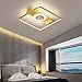 YUNZI Moderno LED Ventilatore da Soffitto con Luce E Telecomando Silenzioso 3 Velocita Dimmerabile Camera Ventilatore da Soffitto con Luce Φ52cm con Timer Soggiorno Lampada Ventilatore Soffitto,d'oro