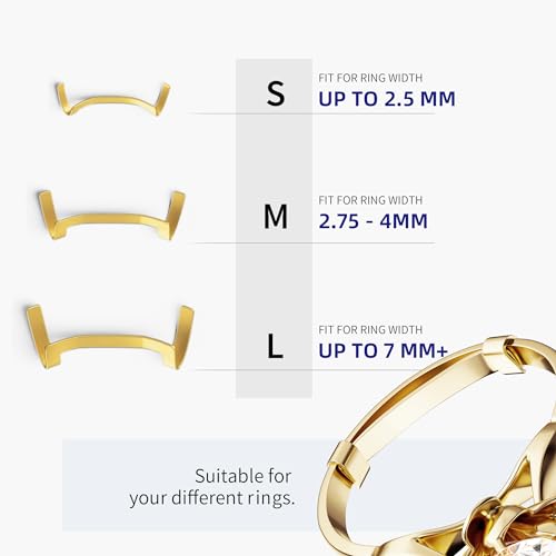 eletiuo 9 pack filled goldsilver metal ring guardinvisible ring size adjuster set for loose ringsring guardring sizerfit for men and women rings