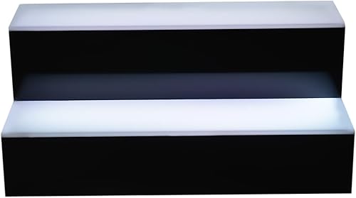 Miniatura 7 de Estante de exhibición de botellas de licor con iluminación LED, estantes de barra LED de acrílico de 16 en 2 escalones para licor, soporte de