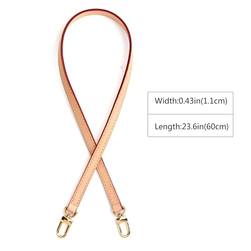 jiesinlov Genuine Vachetta Leather Replacement Bags Thin Short Purse Strap Shoulder Straps for Multi Pochette Boulogne Pouchette Montaigne Accessories (Width:0.43in&Length:23.6in)
