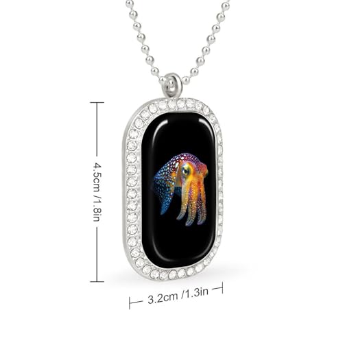 Cuttlefish Glowing Squid Beautiful Pendant Necklace Jewelry with Diamond Necklaces for Women2