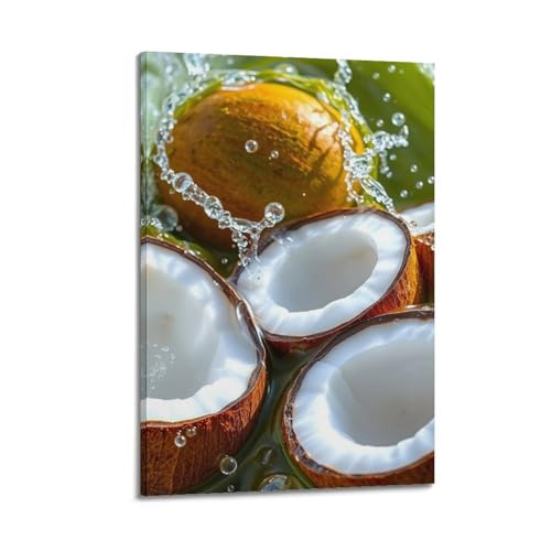 Poster mural fruits et noix de coco pour illuminer une cuisine moderne