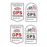 4pcs 2.76'' Anti-Theft GPS Bike Security Sticker, Waterproof Exterior Accessories with This Bike is Protected Text - for Bicycle, Motorcycle, E-Bike - Compatible with GPS Trackers| CZ85