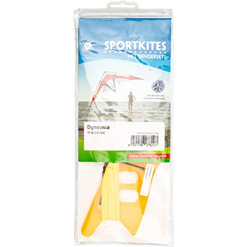 HQ DESIGN ideale Leinen für Lenkdrachen Dyneema Winderset Hi-tech Dyneema-Leinen auf Winder extrem dünne leichte dehnungsarme Fasern Made in Germany div. Stärken und Längen (70kp (gelb), 2x 35m)