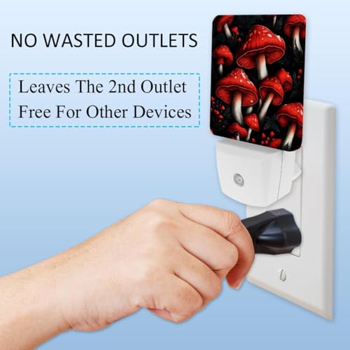 Lámpara nocturna led enchufable 2 piezas roja miniatura 3