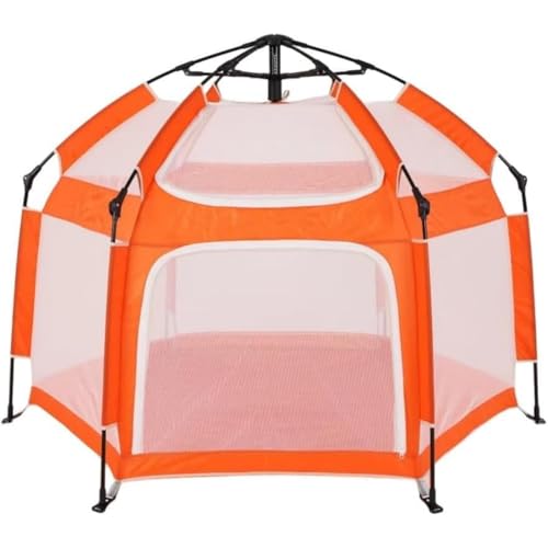Kwueiit 折りたたみ 六角形 ベビーフェンス 子供用テント コンパクト 洗える可能収納便利 持ち運び便利 室内遊具 屋外遊具 組み立て不要 出産祝い プレゼント 簡単 軽量 洗えるカバー 赤ちゃん お昼寝 柵 ファスナー扉 セーフティーグッズ 安心安