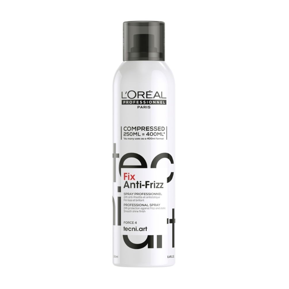 L'Oréal Professionnel, Spray Fissante, Anti-Crespo, Anti-Statico, Per Capelli Crespi, Lunga Tenuta, Look Naturale, Tecni Art Fix Anti-Frizz, 250 ml