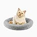 Namsan Katzenbett Rund Katzenkissen Donut Katzendecke Katzen Schlafplatz Plüsch Rutschfes Katzenkorb zum Schlafen, Grau
