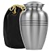 Grace and Mercy Pewter Large Urn for Human Ashes - A Beautiful and Humble Urn for Your Loved Ones Remains. This Lovely Simple Urn Will Bring You Comfort Each Time You See It - with Velvet Bag