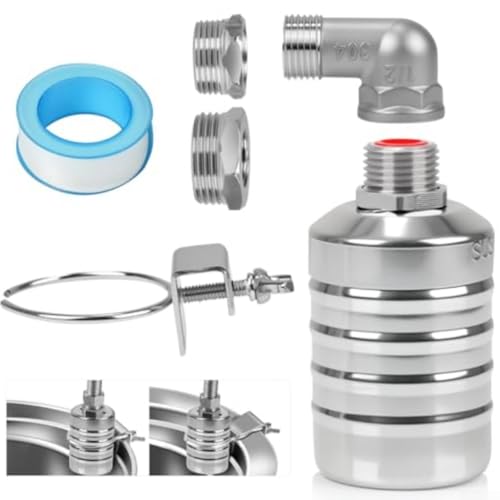 Válvula flotante, acero inoxidable 304, válvula de control de nivel de agua totalmente automática para tanques de agua, acuarios, piscinas