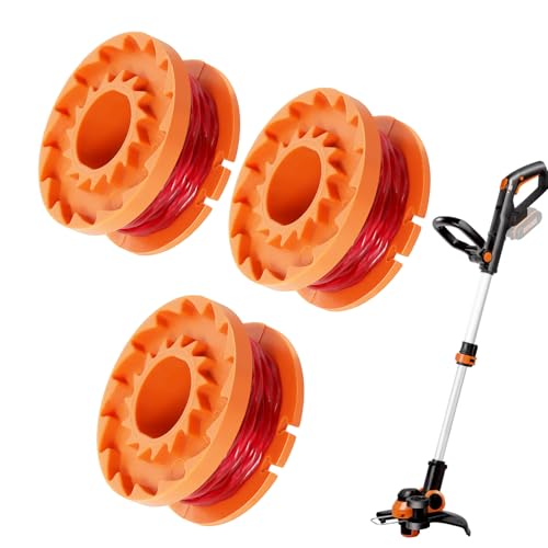 Strimmer Spool Compatible with Qualcast Worx Grass Trimmers Replace CGT183A CGT18LA1 WA0004 WG150 WG151 WG152 WG153 by Poweka (Pack of 3)