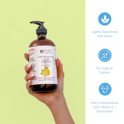 Image of Pure Inventions - Water Enhancer Drops - Delicious, Refreshing Sugar-Free Electrolyte Drops, Antioxidant Vitamin C Support, Zero Calories, No Artificial Sweeteners, Lemon Lime, 500 Servings