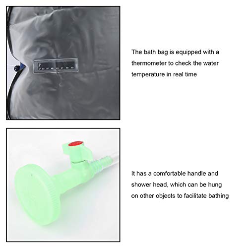 Bolsa de Ducha para Camping, Bolsa de Baño Portátil Solar de 20L con Cabezal de Ducha miniatura 5