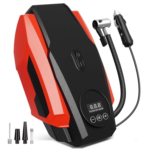 Image of Mrsdry 150psi Air Tyre Inflator for Car and Bike Pump Auto Stop (RED)
