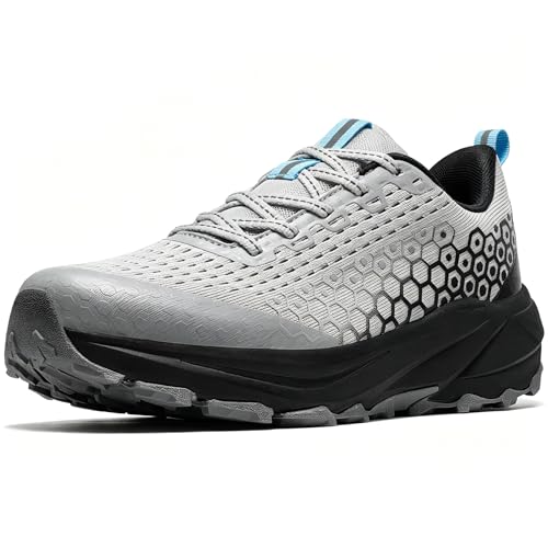 Image of Men's Wide Trail Running Shoes Comfortable Cushioned Hiking Walking Shoes with Arch Support Stability Non Slip Workout Cross Training Sneakers