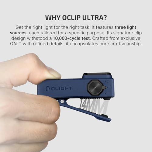 Image of OLIGHT Oclip Ultra EDC Flashlight Clip-on Light, 530 Lumens Rechargeable with Type-C Charging, Combines Floodlight, Spotlight and UV, Triple Lights for Inspection and Work (Stars & Stripes Edition)