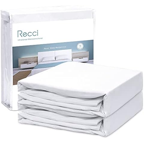 RECCI 2er Set Wasserdichter Matratzenschoner 90 x 200 cm/Anti-Milben und -Bakterien Matratzenauflage/maschinenwaschbarer Matratzenbezug Cover