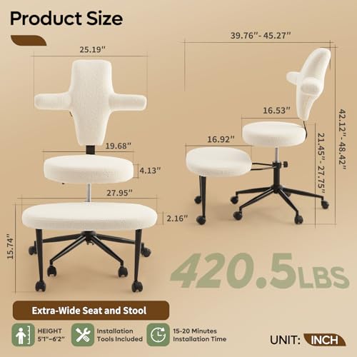 Pinmoco Extra Wide Cross Legged Chair
