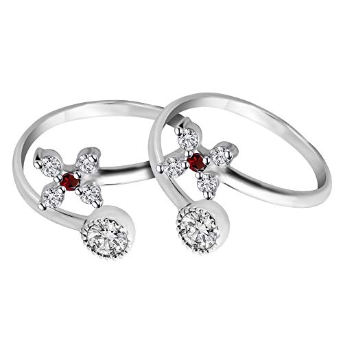Image of Parnika 925 Top Openable Silver Toe Rings in Pure 92.5 Sterling Silver for Women | Chandi Bichiya Bicchiya | Metti |
