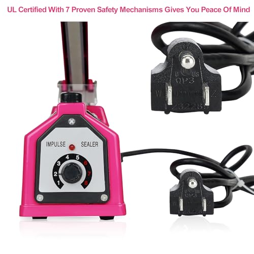 Image of Sealer Pro, Patented 8-inch Impulse Heat Sealer, 2-mm Sealing Width Super Heavy Duty Bag Sealing Machine with Extra 2 Replacements, 1Fuse Included, Dragon Fruit