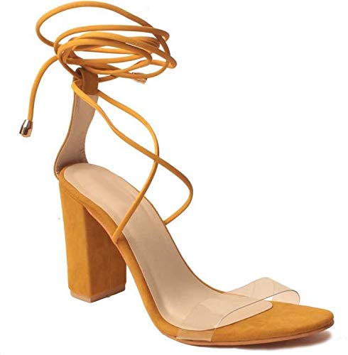 TipnToes Women Yellow Block Heels (B08P55NCCD) Amazon Price History, Amazon Price Tracker