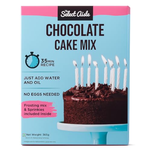 Image of The Select Aisle's Eggless Chocolate cake mix - 365g [Frosting mix and Sprinkles |Just add oil and water | Eggless Cake premix |Decadent chocolate cake mix | Premix Cake Powder| Makes Brownie Cake]