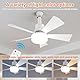 Demiawaking Leiser Deckenventilator mit LED, Dimmbar Deckenventilatoren Lampe Ventilator Deckenleuchte mit Fernbedienung, Mit E27 Sockel, Ventilator LED für Schlafzimmer, Wohnzimmer (D)