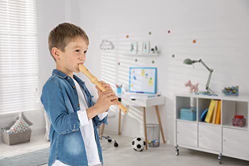 Classic Cantabile Stella Blockflöte - 2-teilige Blockflöte aus Ahorn - Barocke Griffweise - Ideal für Kinder ab 6 Jahren - Inklusive gepolsterter Tasche, Grifftabelle, Flötenputzer und Korkfett