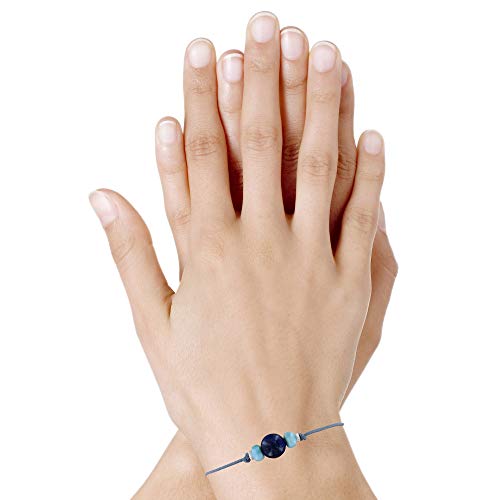 Bracelet lapis lazuli et larimar un symbole de sérénité en argent 925