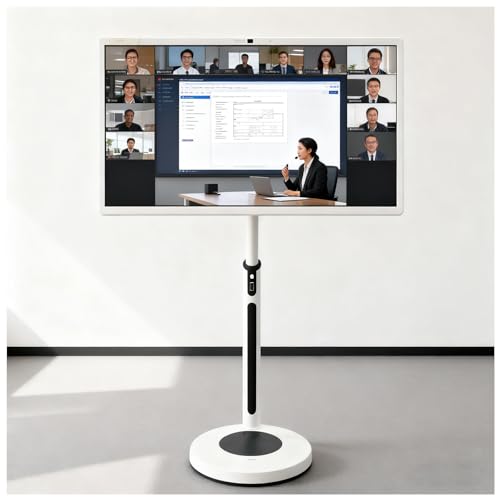 WEICNE 21,5/24/27/32 Pulgadas Touchscreen Portable TV, 1080p/4k Portable Smart Monitor, Rotatable Touch Screen Mobile Smart TV Floor Standing Mobile Portable TV 32IN 8+128GB(4K)