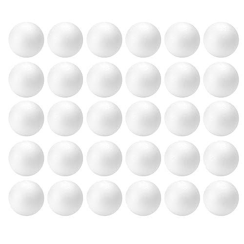 Crafjie Craft Foam Balls 3 Inches in Diameter Smooth Foam Polystyrenets Premium Foam Ball for Decoration Household School Projects DIY Arts and Craft White (3inch 30pc)