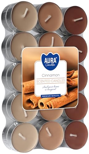 DUFTKERZEN 30ER PACK TEELICHTER, Duft:Zimt,Weihnachtsduft, 4 Stunden...
