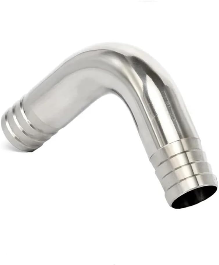 Fit Tube I.D 19/25/32/38/45/51/57/63/76/89mm Hose Barbed 304 Stainless Steel Sanitary 90 Degree Elbow Pipe Fitting 5.0(38mm)