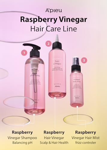 AâPIEU Raspberry Vinegar Hair Shampoo - Dandruff & Clarifying Shampoo with Scalp Treatment. Balances pH, Removes Buildup, Soothes Scalp. Korean Hair Care. 16.9 fl.oz - Image 8
