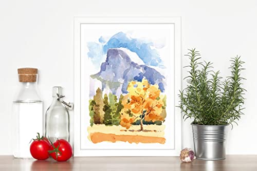 Gubrandin Watercolor Scenery Print Maple Trees Lane Mountain Lake Park Themed Painting Graceful Gift Farmhouse Living Room Rustic Home Decoration (8X10 Inch,Set Of 3,Unframed) #TOP4