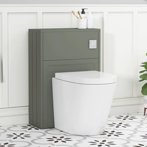 Image of Elmore 550mm Matte Green BTW Back to Wall Toilet WC Unit