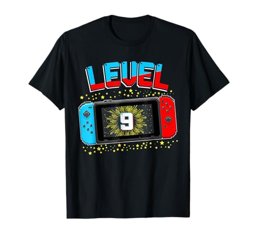 Geburtstag Jungen Level 9 freigeschalteter Videospieler Geburtstag T-Shirt