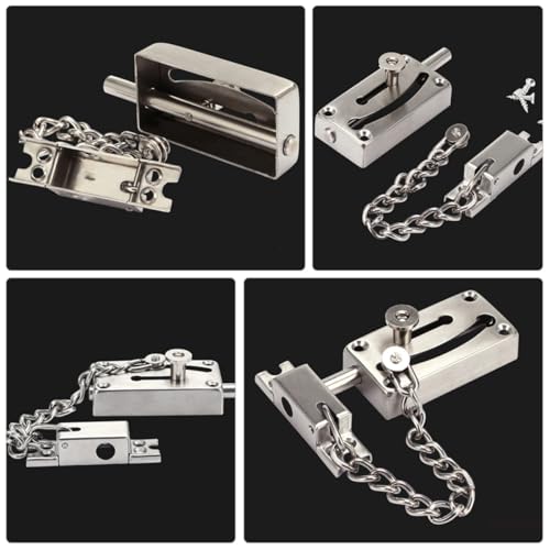 Cadena de seguridad para puerta de hierro plata antirrobo con diseño de alta resistencia 3
