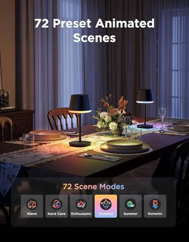 Image of Govee Smart Cordless Table Lamp Classic (No Adapter), RGBIC Desk Lamp | Rechargeable Table Lamp for Living Room, Portable Lamp Works with Matter, Bedside Lamp for Nightlight, 72 Scenes Modes, 500lm
