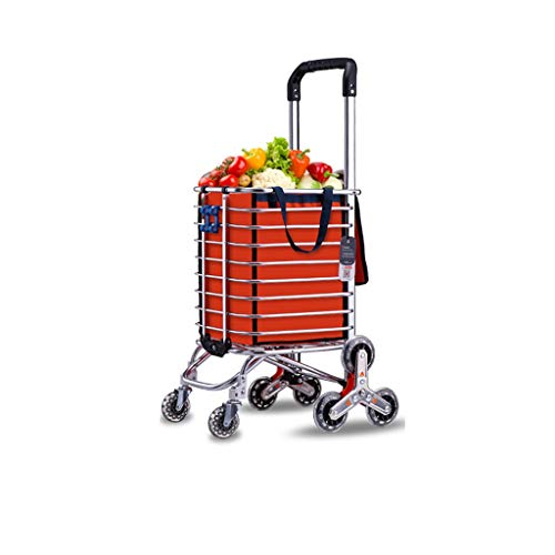 Shelf Movable Hand Trucks Cart Folding Shopping Cart, Stair Shopping Cart Can Bear 80Kg, Light Trolley, Rolling Eight Rounds, Suitable For Laundry, Groceries, Camping Trolleys/Purple