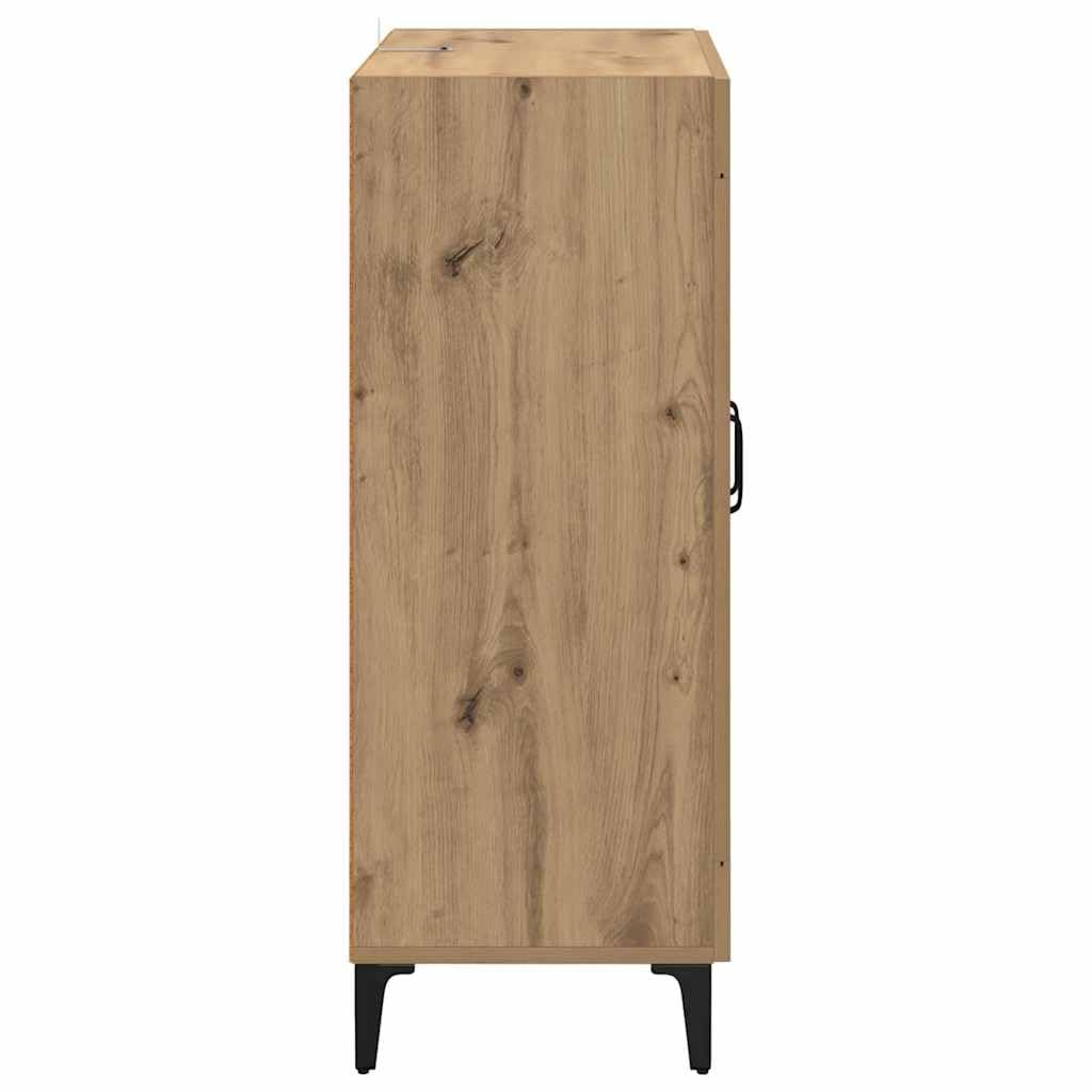 Buffet classique en bois et fer avec vitrine et portes en verre, buffet blanc avec espace de rangement et portes en verre, en bois avec vitrine