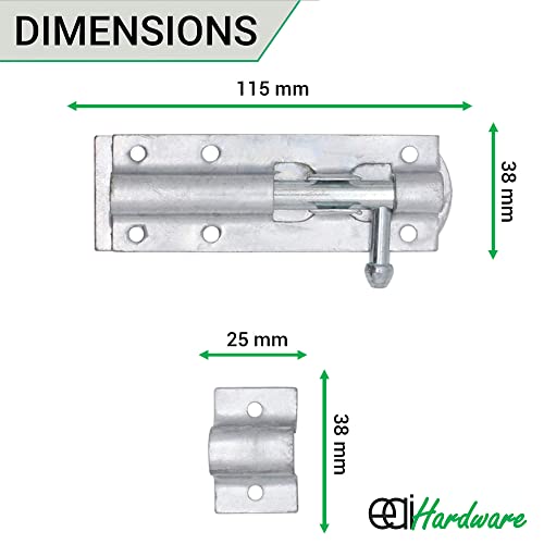EAI Heavy Duty Tower Bolt, Galvanised, 4 Inch - Image 2