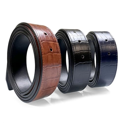 Reversible Dress Belt Strap Replacement Genuine Leather 1-1/8"(30mm) & 1-3/8"(35mm) Wide3