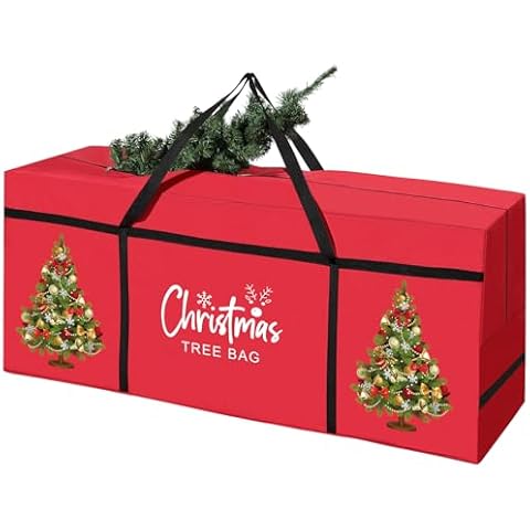 Tavaleu Christmas Tree Storage Bag - 7.5 FT Xmas Holiday Tree, Heavy Duty Oxford Dual Pockets, Zippered Bag, Carry Handles. Protects Against Dust Cover